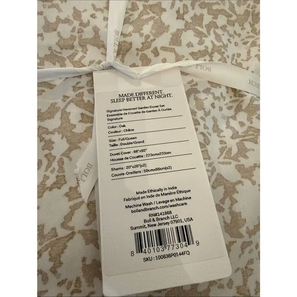 Boll & Branch Signature Garden Print Hemmed Organic Cotton Duvet Cover & Shams